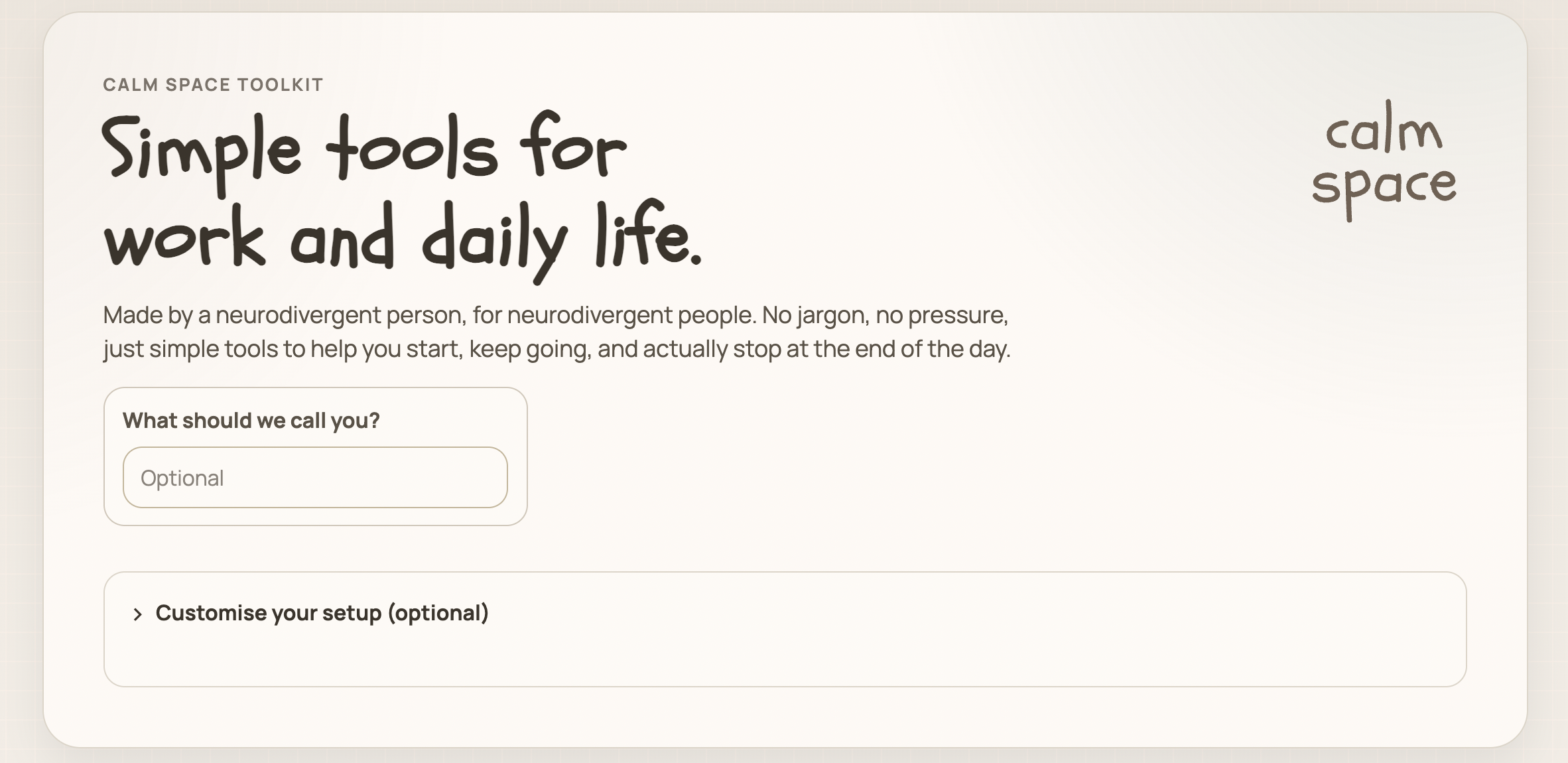 Calm Space | ADHD-Friendly Tools for Focus and Daily Life